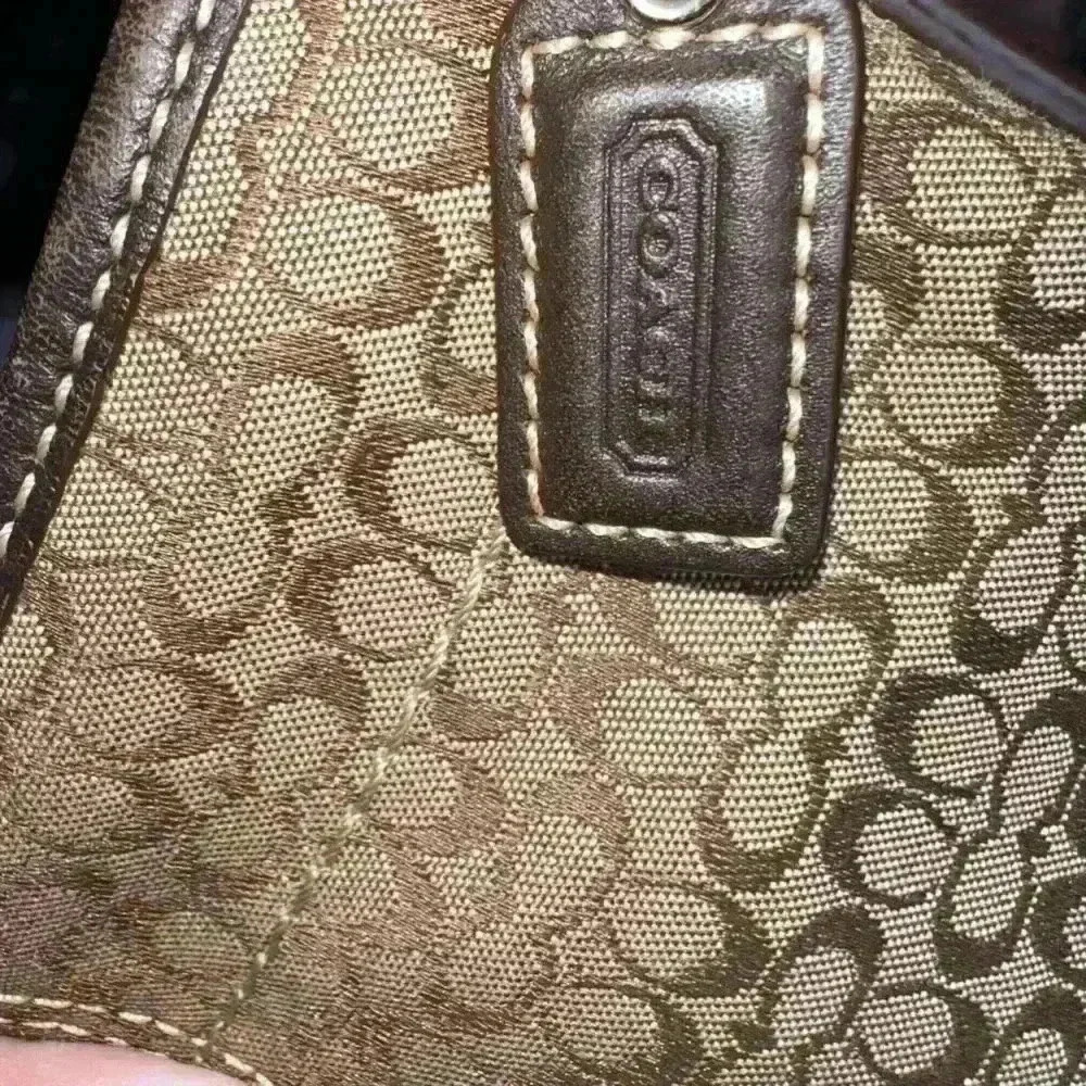 Coach Signature Crossbody Bag Jacquard Fabric & Leather Brown - Picture 15 of 16